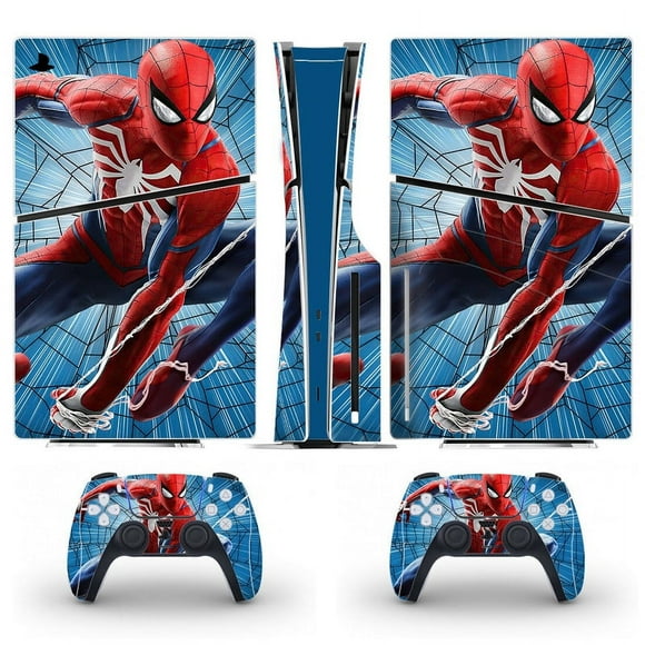 Playstation 5 Slim Ps5 Slim Marvel Spider Man Skin Decal And Controller Stickers Set, Scratch-resistant (Disk)