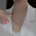 thumbnail image 4 of Collier Clavicle, Collier Pendentif Coeur 925 Argent Pendentif Coeur Pendentif Chaîne Compacte et Légère, 4 of 5