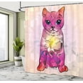 thumbnail image 5 of Ambesonne Pink Shower Curtain, Retro Digital Robot Cat, 69"Wx75"L, Pink Fuchsia, 5 of 5