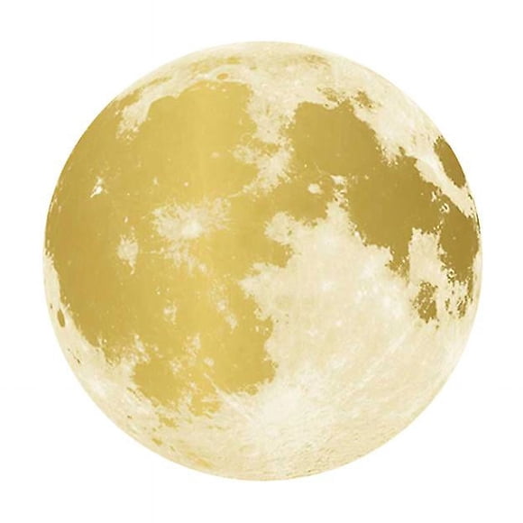 1 calcomanía de pared con forma de luna brillante.