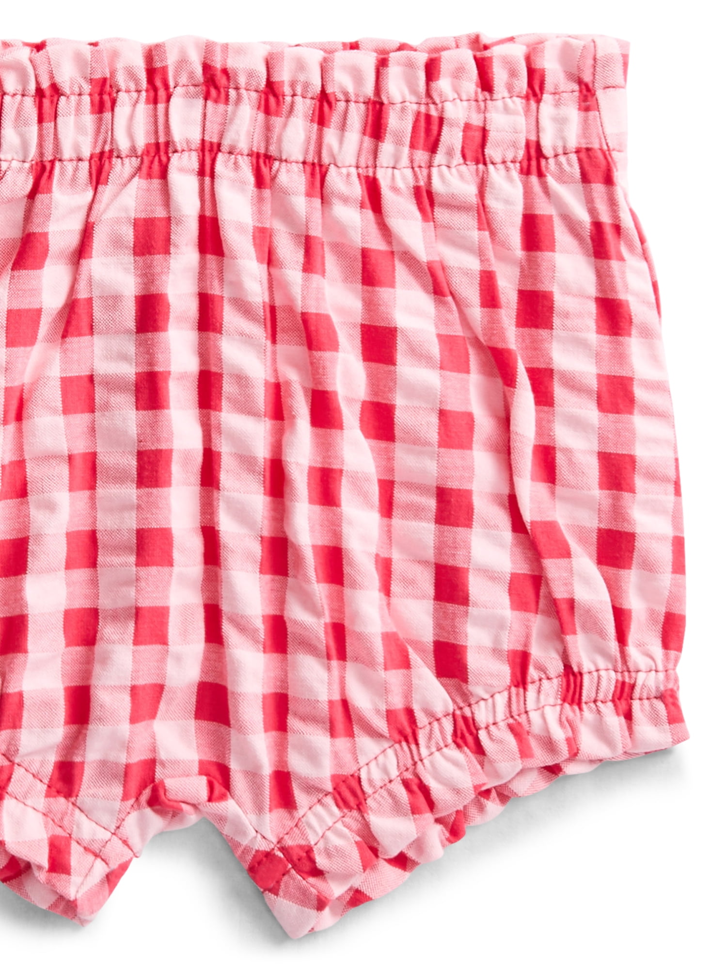 Wonder Nation Baby Girls Cotton Seersucker Puff Sleeve Top and Bloomer Shorts Set, 2-Piece, Sizes 0/3M-24M