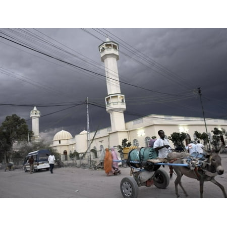 Storm Clouds Gather over a Mosque in the Center of Hargeisa, Capital of Somaliland, Somalia, Africa Print Wall Art By Mcconnell