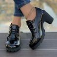 thumbnail image 5 of Wowcloth Lace-Up Chunky Heel Pumps for Women – Solid Color Design with Adjustable Ankle Straps, Commuter Ankle Boots for Office Footwear, 5 of 6