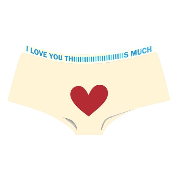 Yuncity Womens Valentines Day Panties Floral Print Soft Stretch Comfortable Everyday Wear Breathable Hipster Briefs Valentine'S Day Underwear Beige L