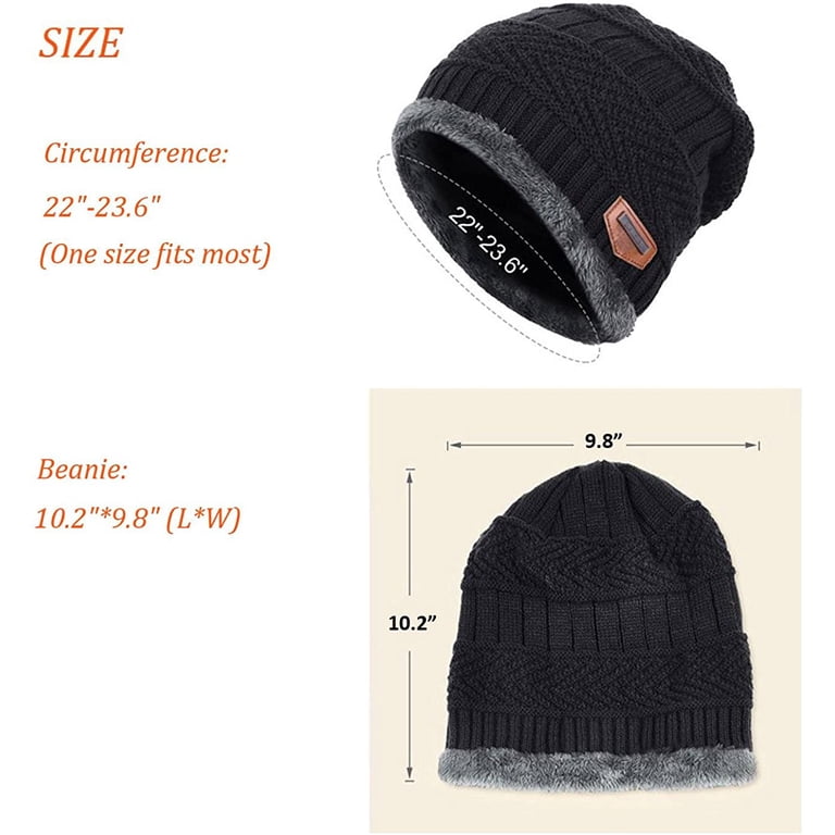 Morttic Unisex Winter Beanie Hat, Warm Acrylic Ski Cap for  display picture 2