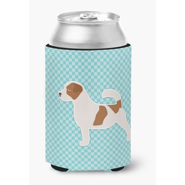 ""Caroline'S Treasures Jack Russell Terrier Checkerboard Azul Lata O Abrazabotellas Bb3707Cc Lata Abrazadera Multicolor""