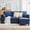 Blue, variant on Magic Union Convertible Sectional Couches for Living Room- Small Space Couches L-Shaped Sofa, Corduroy Upholstered 3 Seats Sofas W/Storage Chaise, USB Ports, Side Pockets and Pillows