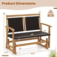 thumbnail image 3 of Gymax Patio Rattan Glider Bench Swing Gliding Rocker for 2 w/ Acacia Wood Frame, 3 of 10