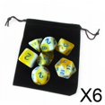 thumbnail image 1 of 6xPack De 7 Dados Poliédricos Con Bolsa De Juguetes De Barra Para La Enseñanza De Matemáticas Amarillo, 1 of 7