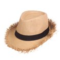 thumbnail image 4 of LinYooLi Sun Hat Men's Summer Sun Block Jazz Cap Solid Color Breathable Straw Woven Top Hat Outdoor Sun Hat, 4 of 6