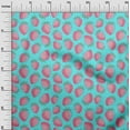 thumbnail image 2 of oneOone Cotton Poplin Aqua Blue Fabric Strawberry Fruit Dress Material Fabric Print Fabric By The Yard 42 Inch Wide, 2 of 4