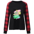 thumbnail image 4 of Merry Christmas Shirts for Women Plaid Raglan Long Sleeve Thin Crewneck Sweatshirt Xmas Tree Print Holiday Tops (XL, Red 04), 4 of 4