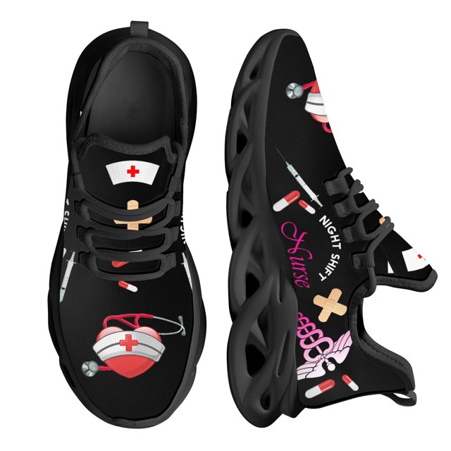 Zapatillas deportivas planas de malla transpirable y cómodas para mujer, con suela suave y antideslizante, informales, de talla grande, para enfermera de turno de noche