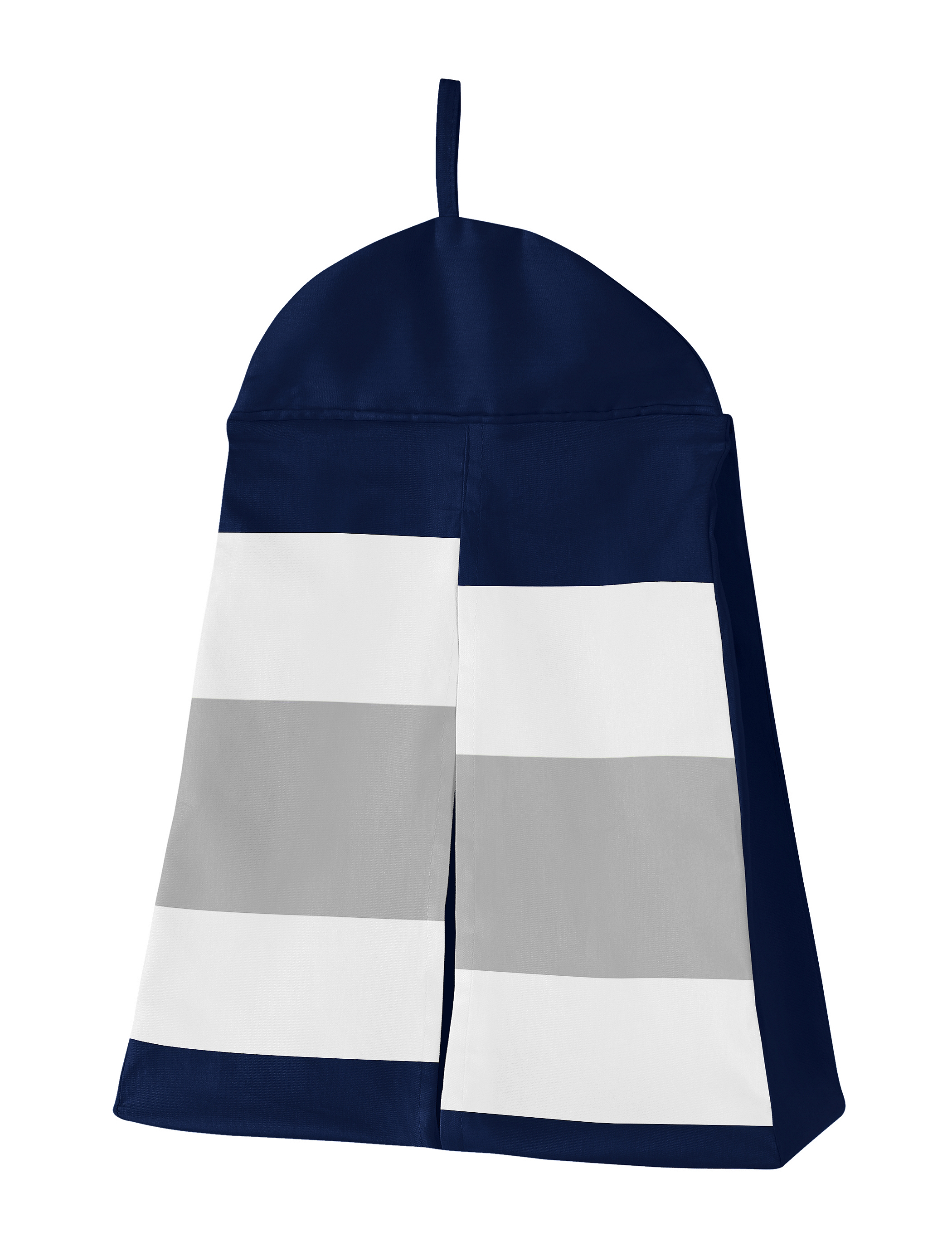 Stripe Navy and Gray 4 Piece Microfiber Crib Bedding Set by Sweet Jojo Designs