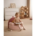 thumbnail image 2 of Toddler Chair Comfy, Foam Kids Chair with Soft Teddy Plush, Toddler Reading Chair with Cute Rainbow Designs- Blush Pink, 2 of 18