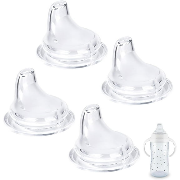 4/6 Packs Replacement Silicone Spout Compatible with NUK Learner Cup & Active Cup, Soft Transition Spout for Sippy Cups, Leak-Proof, BPA-Free, Easy to Clean Medium Flow (4 Pack)