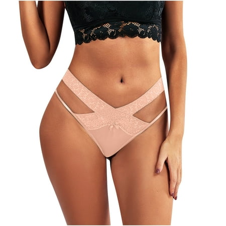 

Womens Underwear Women Soild Lace Low Waisted G-String Panties Briefs Underwear Bikini