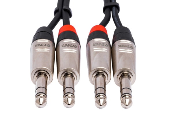 Hosa Technology 1.5' Pro Stereo Interconnect, Dual REAN 1/4" TRS to Same