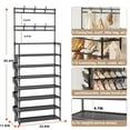 thumbnail image 3 of Shoe Rack 5 Tier Shoe Organizer Storage 15-20 Pairs Shoes Rack for Closet Entrance Shoe Rack Organizer with Hooks and Side Pocket Entryway Shoe Holder Space Saving Free Standing Shoe Racks, 3 of 18