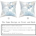 thumbnail image 4 of Nautical Coastal Throw Pillow Covers 20x20 Inch Summer Ocean Themed Seashell Coral Starfish Pillow Cases Set of 2 Soft Cotton Square Cushion Covers for Home Couch Sofa Patio Bedroom, 4 of 6