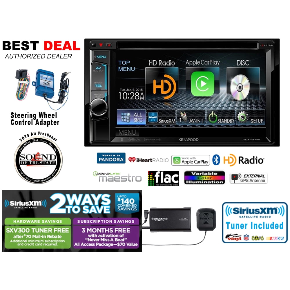 Kenwood DDX6902S with SXV300V1 SiriusXM Tuner and SWIRC Steering Wheel