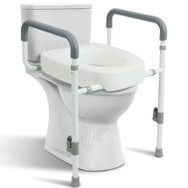 YrHeiper Toilet Seat Risers for Seniors - Raised Toilet Seat with Handles Over Toilet - Elevated Toilet Seat for Handicap & Elderly, Adds 3.5 Inches Height, Assists Standing & Sitting