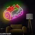 thumbnail image 3 of Glowneon Strawberry Roll Cake Neon Sign, Cake Bakery Wall Led Lights, 3 of 5