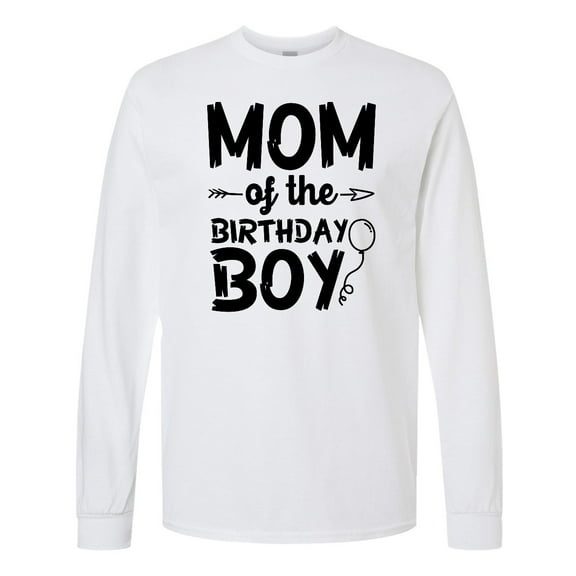 Inktastic Mom of the Birthday Boy with Balloon Long Sleeve T-Shirt