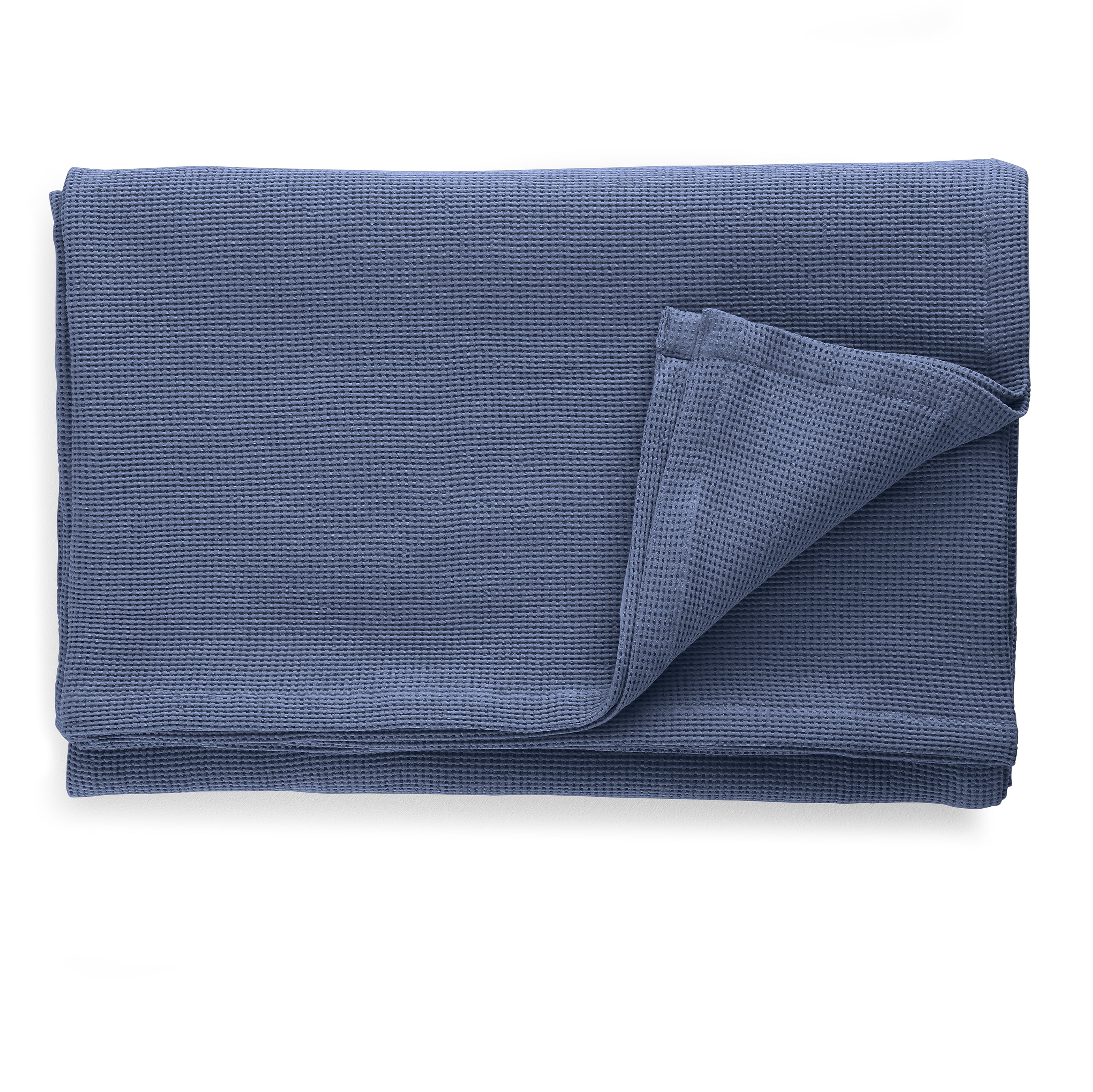 Better Homes and Gardens Waffle Weave Cotton Bed Blanket, Twin, Blue
