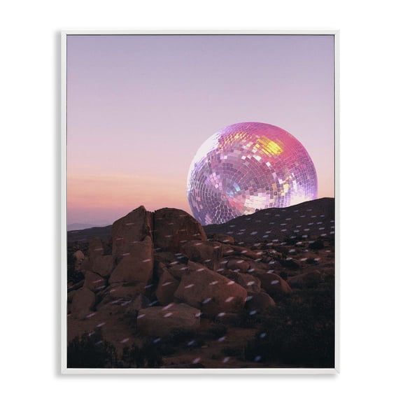 Stupell Industries Southwestern Surreal Disco Landscape White Framed Giclee Art, 11 x 14, by Lil' Rue