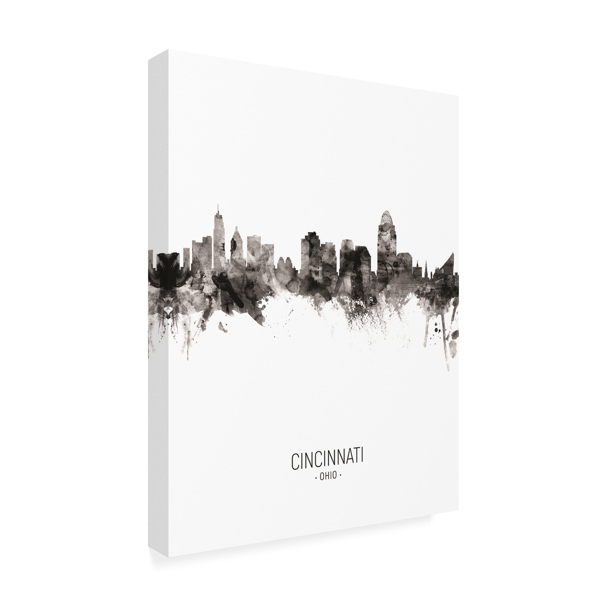 Trademark Fine Art 'Cincinnati Ohio Skyline Portrait II' Canvas Art by Michael Tompsett