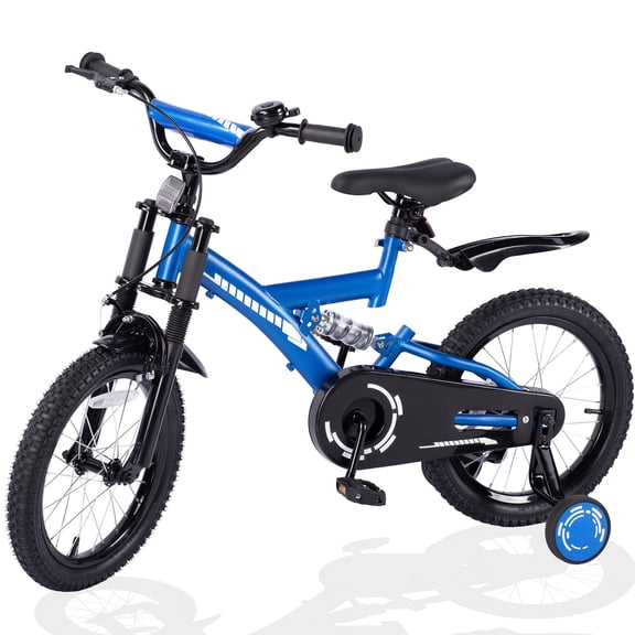 Fenbeli 18 Inch Kids Bike with Training Wheels for Boys Ages 6-9, Blue