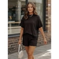 thumbnail image 3 of Whoinshop Women Two Piece Set with Vertical Stripes Loungewear Vacation Travel Airport Outfits Comfy Lounge Sets, 3 of 6