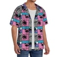 thumbnail image 2 of Rateoe Hawaii Palms Pattern Men's Short Sleeve Classic Shirt, Casual Short-Sleeved Shirt, Lightweight Summer Shirt, Cuban Collar Shirt,Button-Front Shirt-Small, 2 of 5