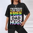 thumbnail image 6 of Mens Rainbow Free Dad Hugs LGBTQ Pride Month T-Shirt - LGBT Tee With Rainbow Lettering Washed Tee, 6 of 9