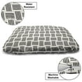 thumbnail image 3 of Modern Pet Bed, Simple Contemporary Design Monochrome Symmetric Lines Bars Motif, Resistant Pad for Dogs and Cats Cushion with Removable Cover, 24" x 39", Eggshell and Charcoal Grey, by Ambesonne, 3 of 4