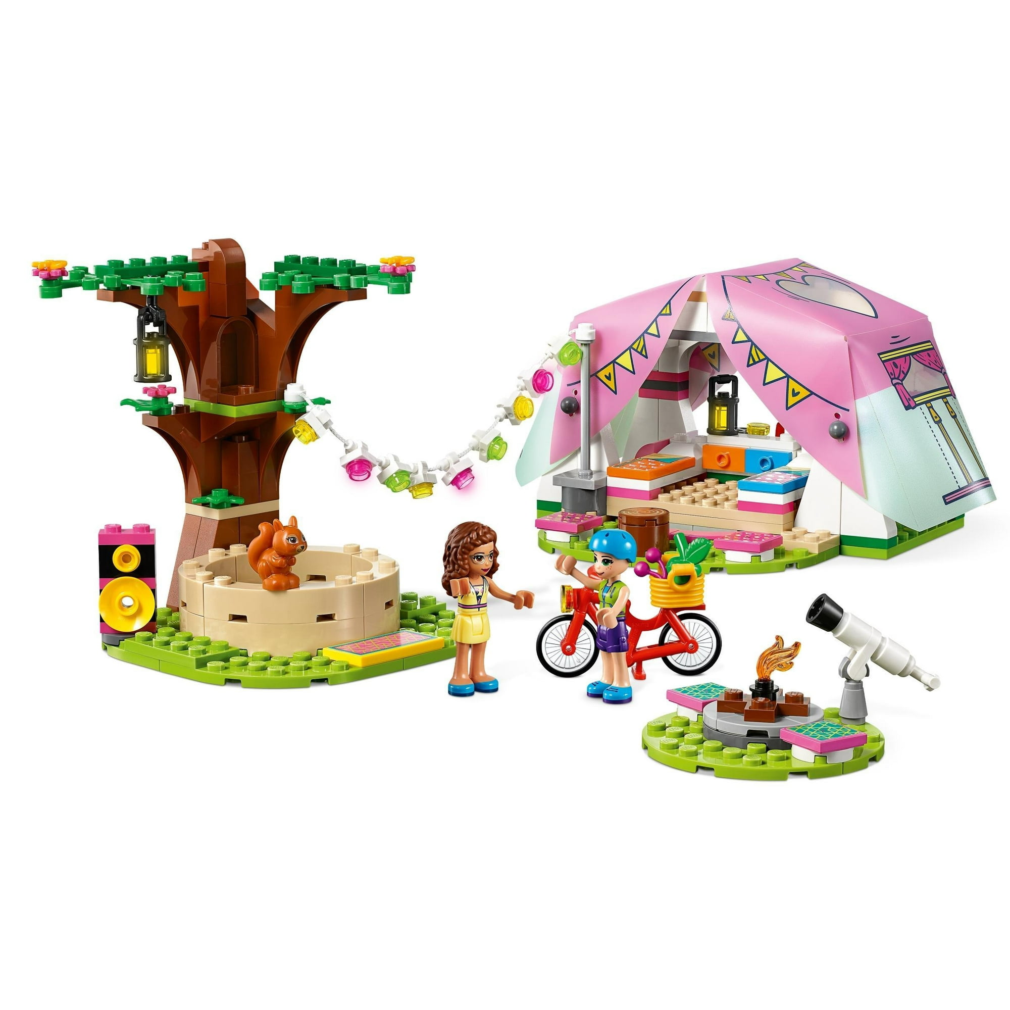 LEGO Friends Nature Glamping 41392 Building Kit Includes LEGO Friends Mia a Mini Doll Tent and a Toy Bicycle New 2020 241 Pieces Walmart