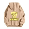 thumbnail image 5 of Shadoumai I Love You I'M Sorry Hoodies Sweatshirt For Women Letter Print Long Sleeve Teens Oversize Casual Fall Sweatshirt Clothes, 5 of 7