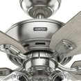 thumbnail image 3 of Hunter 52 inch Indoor Ceiling Fan with LED Lights and Pull Chain - Standard Mount Ceiling Fan, 5 Blades, For Bedroom, Living Room, or Kitchen, 3 inch Downrod - Rosner 51596, Brushed Nickel, 3 of 14