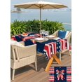 thumbnail image 5 of Outdoor Tablecloth with Umbrella Hole for Patio/Picnic/Party/Camping, Anniversary Waterproof Table Cloth Rectangle Table Cover Washable, America Freedom Bow Ribbon Navy Blue Red (54"x 80"), 5 of 9