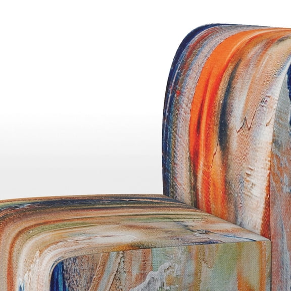 Designart "Colorful Abstract Painting Strokes II" Upholstered Modern Accent Chair and Arm Chair