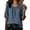 Dark Gray, variant on Women's Blouse Flowy Round Neck 3/4 Sleeve Solid Casual Basic Loose Tops Summer Lightweight Soft Puff Sleeve Smocked Cuffs Blouse, Black L