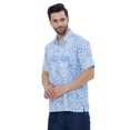 thumbnail image 4 of LA LEELA Men's Hawaiian Shirt Trendy Casual Beach Shirts Short Sleeve Button Down Untuckit Shirts for Men XL Floral, Blue, 4 of 6