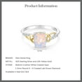 thumbnail image 5 of Gem Stone King 2 Tone 10K Yellow Gold and 925 Sterling Silver White Opal and White Lab Grown Diamond Ring for Women (0.66 Cttw, Available in Size 5,6,7,8,9), 5 of 5