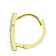 thumbnail image 3 of Wellingsale Ladies 14k Yellow Gold Polished CZ Cross Huggies Hoop Earrings, 3 of 7
