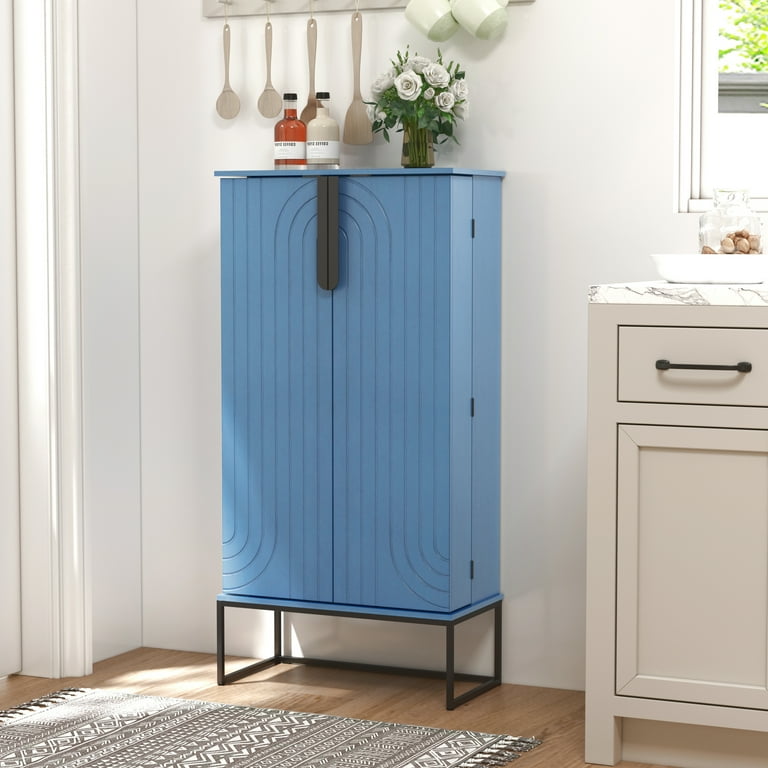 Tall blue storage sale cabinet