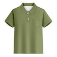thumbnail image 5 of Boys' Polo Shirts Army Green Button Down Short Sleeve Polo Shirts Boys Formal Shirt Summer Casual Breathable Kids Boys' T-Shirts 4T, 5 of 5