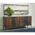 thumbnail image 5 of Greystone and Black Powdercoat Industrial Wood Four Door Credenza, 5 of 5