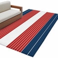 thumbnail image 2 of Rectangle Area Rug 3x5ft,Red Stripes Dark Blue Washable Carpet Non-Slip Runner Accent Rugs Indoor Floor Mat for Bedroom Living Room Decor,Abstract Geometric, 2 of 9