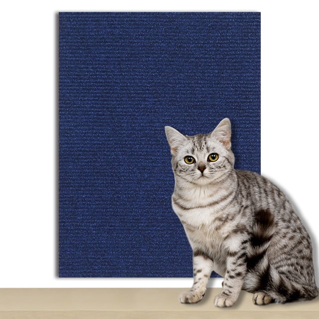 Xiao Hua Rascador para gatos, protector autoadhesivo recortable y multifuncional, apto para escalones, sofás y muebles, azul oscuro, 100 x 40 cm, 1 unidad.